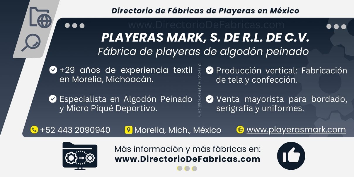 Business Card: Playeras Mark │ Directorio De Fabricas