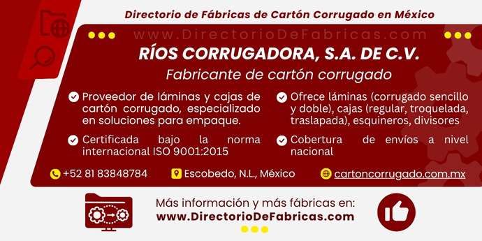 Business Card: RÍOS CORRUGADORA, S.A. DE C.V. │ Directorio De Fabricas