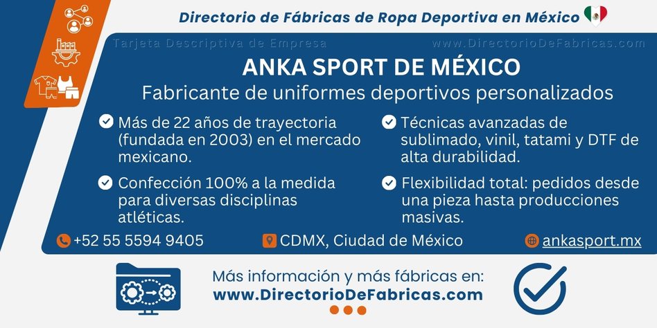 Business Card: Anka Sport de México │ Directorio De Fabricas