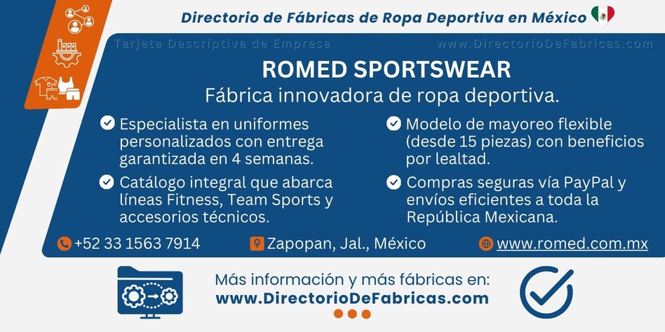 Business Card: Romed Sportswear │ Directorio De Fabricas