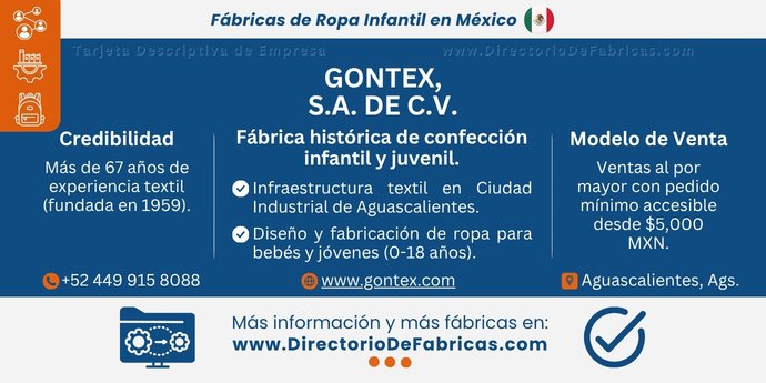 Business Card: Gontex, S.A. de C.V. │ Directorio De Fabricas