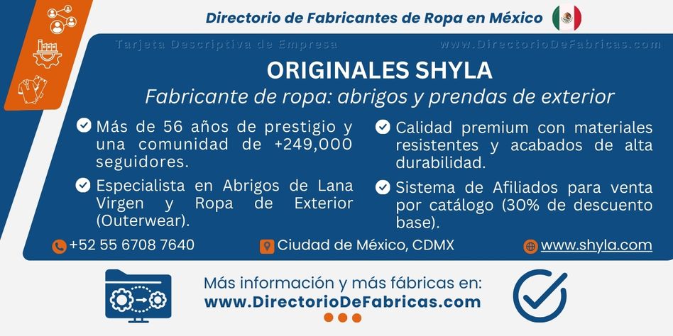 Business Card: Originales Shyla │ Directorio De Fabricas