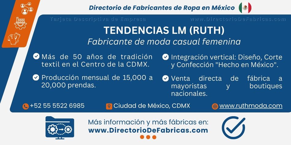 Business Card: RUTH (Tendencias LM) │ Directorio De Fabricas