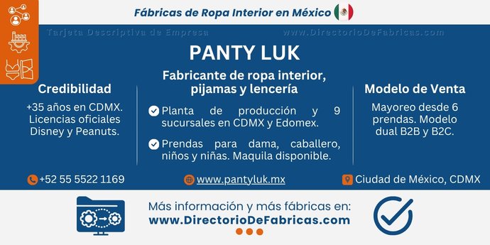 Business Card: Panty Luk │ Directorio De Fabricas