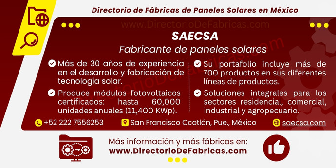 Business Card: SAECSA │ Directorio De Fabricas