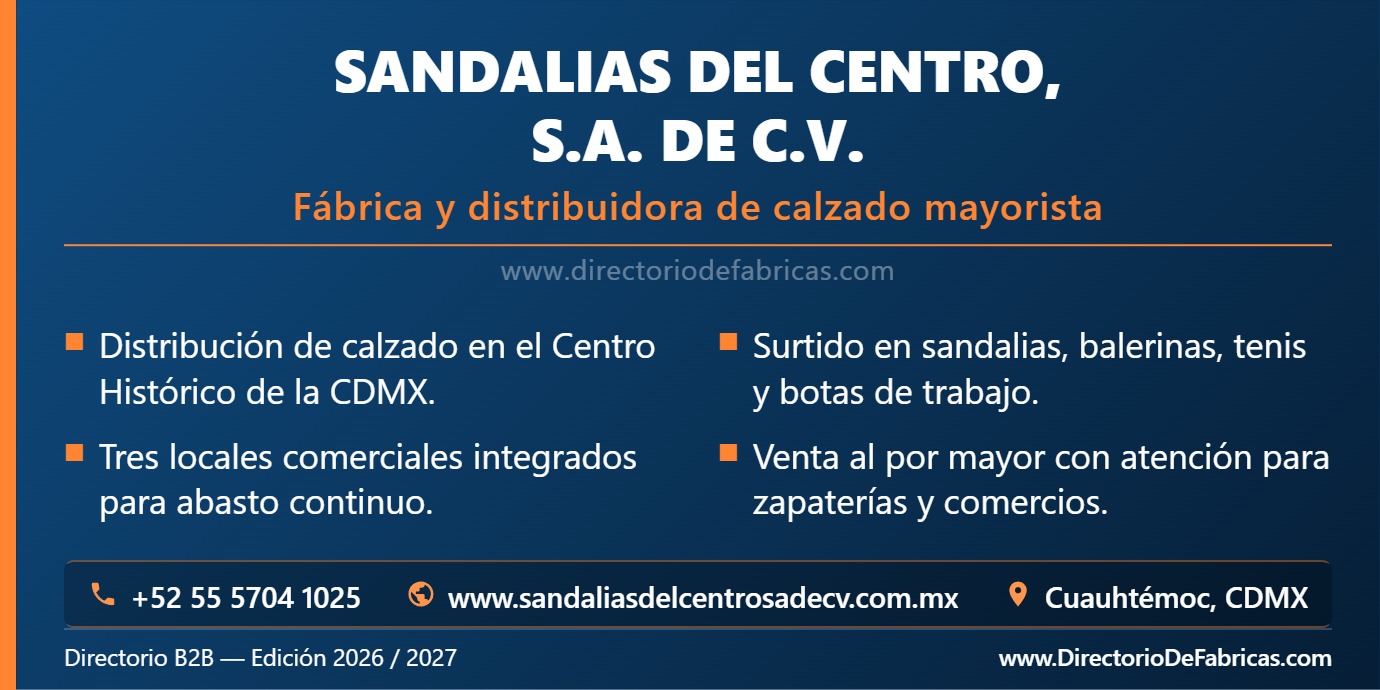Business Card: Sandalias del Centro, S.A. de C.V. │ Directorio De Fabricas