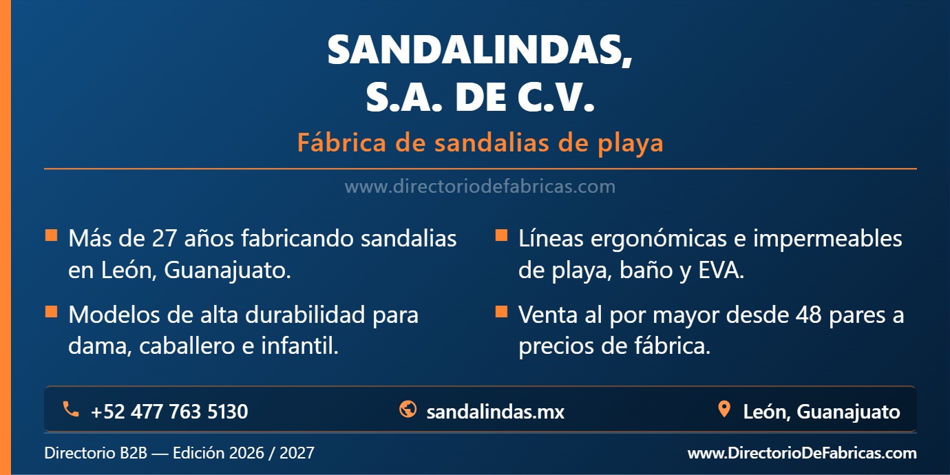 Business Card: Sandalindas, S.A. de C.V. │ Directorio De Fabricas