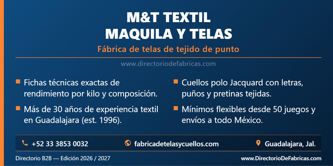 Business Card: M&T Textil │ Directorio De Fabricas