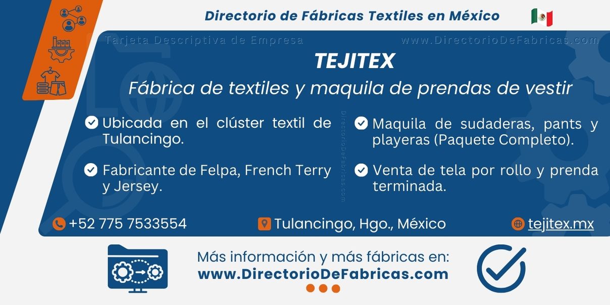 Business Card: TEJITEX │ Directorio De Fabricas