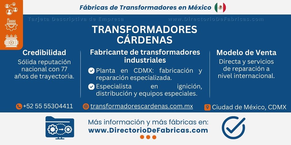 Business Card: Transformadores Cárdenas │ Directorio De Fabricas