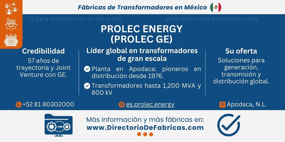 Business Card: PROLEC ENERGY │ Directorio De Fabricas