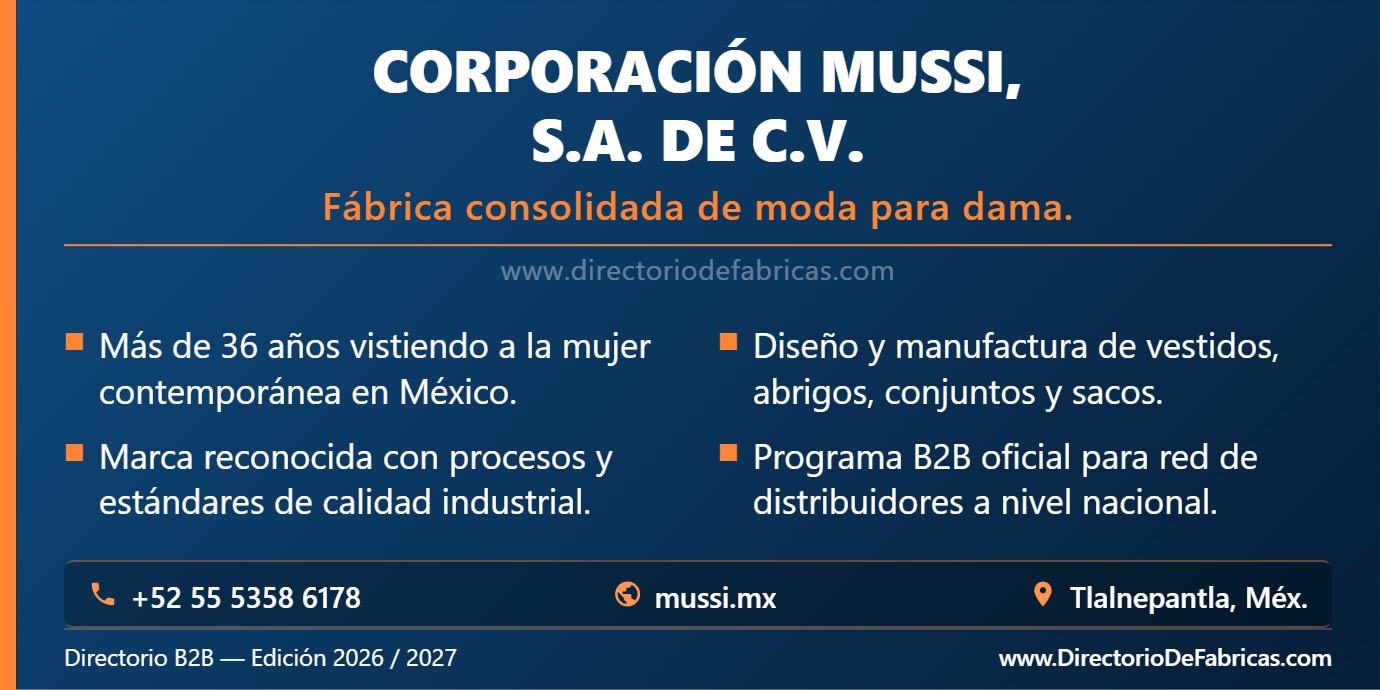 Business Card: CORPORACIÓN MUSSI │ Directorio De Fabricas