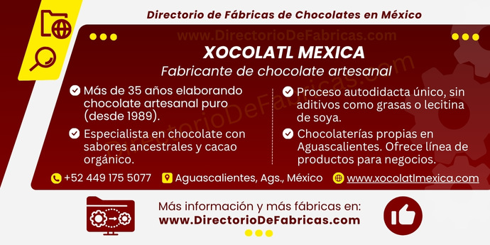 Business Card: XOCOLATL MEXICA │ Directorio De Fabricas