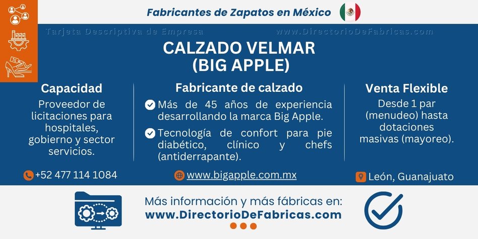 Business Card: Calzado Velmar (Big Apple) │ Directorio De Fabricas