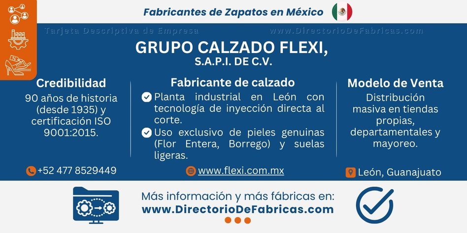 Business Card: Grupo Calzado Flexi │ Directorio De Fabricas