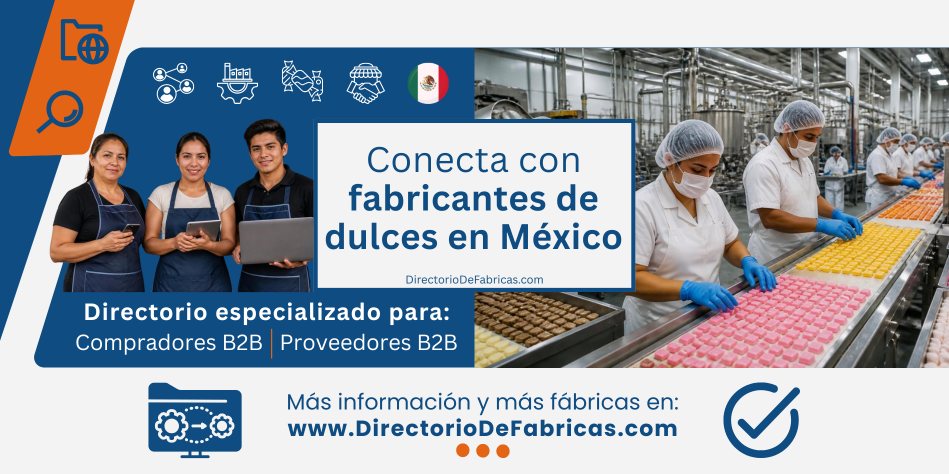 Enlace comercial directo con fabricantes de dulces en México y proveedores mayoristas de confitería, gomas de mascar, caramelos y malvaviscos
