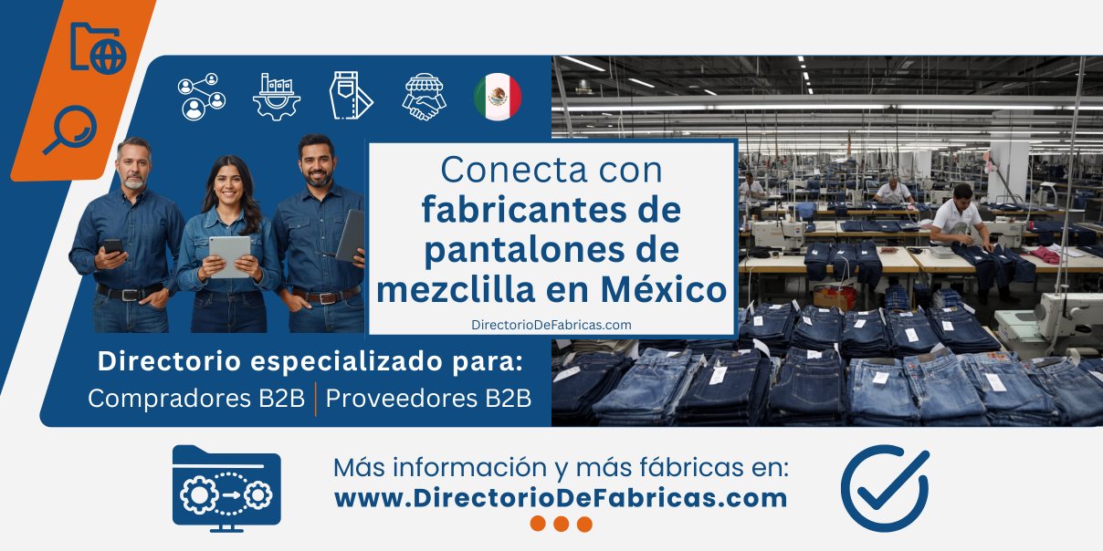 Banner que representa a fabricantes de pantalones de mezclilla en México y y a comercializadores, distribuidores y mayoristas