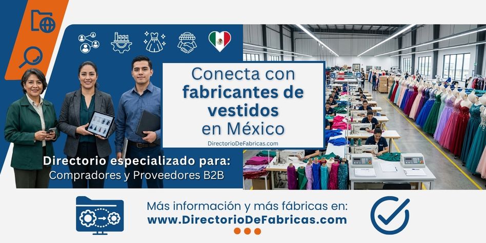 Comercializadores de vestidos y una fábrica de vestidos en México que muestra racks de vestidos de alta costura al por mayor en una nave industrial
