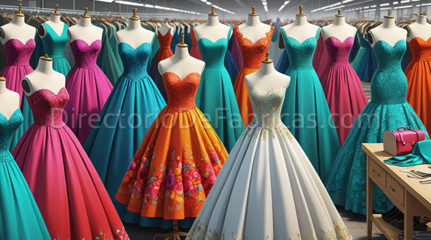 Ilustración de fábricas de vestidos en México