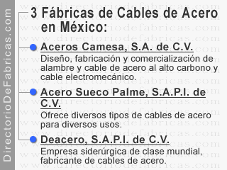 3 fábricas de cables de acero en México