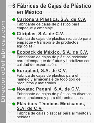 6 fábricas de cajas de plástico en México