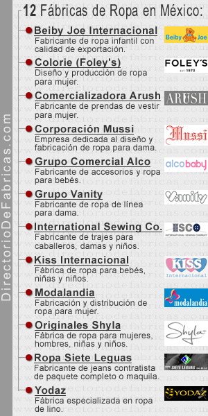 12 fábricas de ropa en México