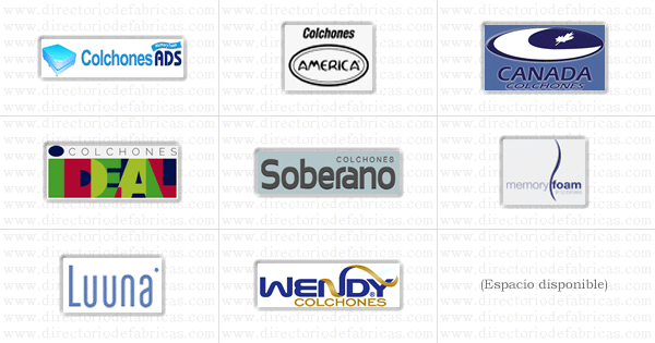 Muro con logotipos de Fábricas de Colchones ubicadas en México