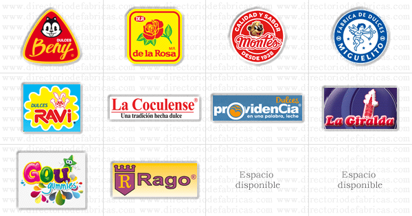Muro con logotipos de Fabricas de Dulces en Mexico