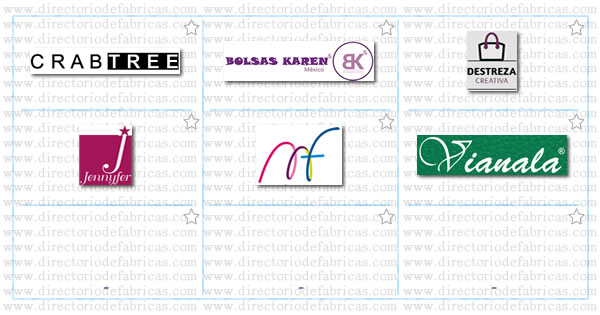 Muro con Logotipos de Fábricas de Bolsos, ubicadas en México