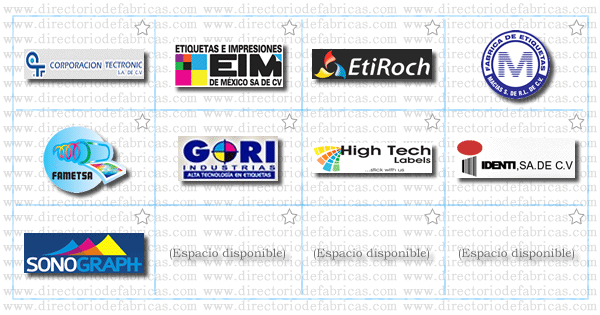 Muro con logotipos de Fabricas de Etiquetas en Mexico