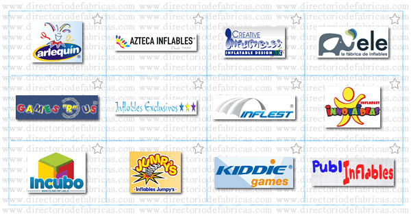 Muro con Logotipos de Fábricas de Inflables ubicadas en México