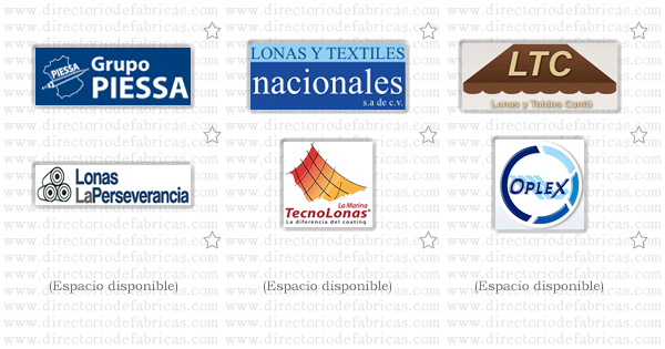 Muro con logotipos de Fábricas de Lonas ubicadas en México
