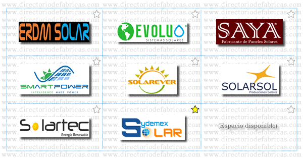 Muro con Logotipos de Fábricas de Paneles Solares ubicadas en México