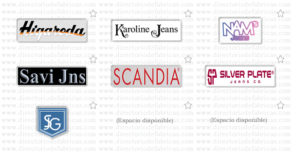 Muro con logotipos de Fábricas de Pantalones ubicadas en México