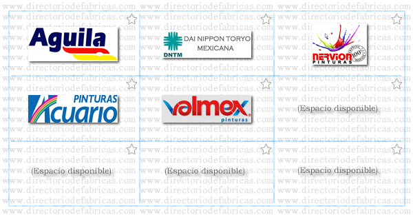 Muro con logotipos de Fábricas de Pinturas ubicadas en México