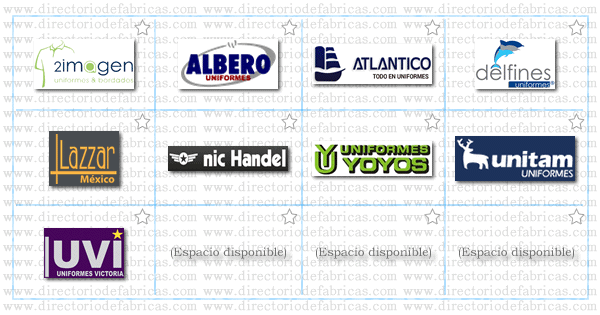 Muro con logotipos de Fabricas de Uniformes en Mexico