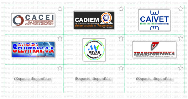 Muro con logotipos de Fábricas de Transformadores ubicadas en Venezuela